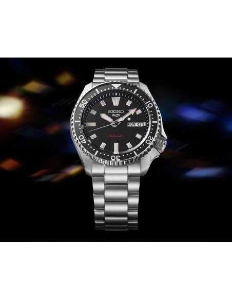 Reloj hombre automático Seiko 5 Sports SRPL85K1 42,5 mm – Hardlex, 100 m, correa de acero