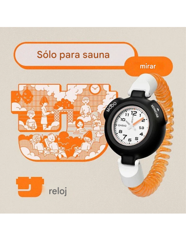 Reloj para SAUNA unisex cuarzo Casio Collection SAN-100H-7BJR JDM 35,4 mm
