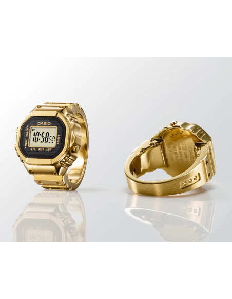 Reloj anillo unisex cuarzo Casio Ring Watch CRW-001G-9JR 19,5 mm – IP dorado, dual time