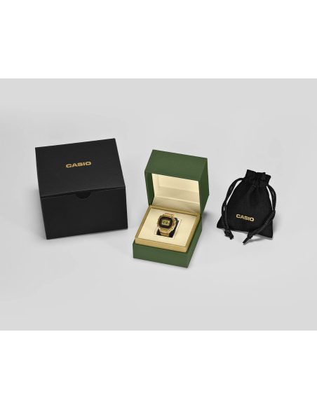 Reloj anillo unisex cuarzo Casio Ring Watch CRW-001G-9JR 19,5 mm – IP dorado, dual time