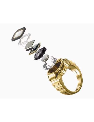 Reloj anillo unisex cuarzo Casio Ring Watch CRW-001G-9JR 19,5 mm – IP dorado, dual time
