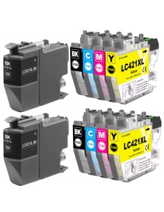 10 cartuchos Compatibles para Brother LC421XL LC421 XL Brother DCP-J1050DW / DCP-J1140DW / MFC-J1010DW 2