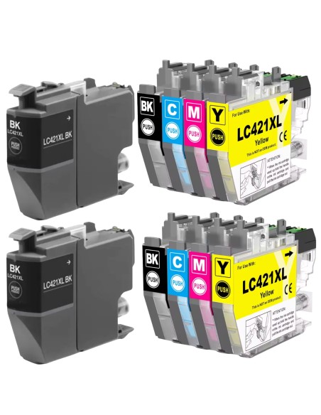 10 cartuchos Compatibles para Brother LC421XL LC421 XL Brother DCP-J1050DW / DCP-J1140DW / MFC-J1010DW