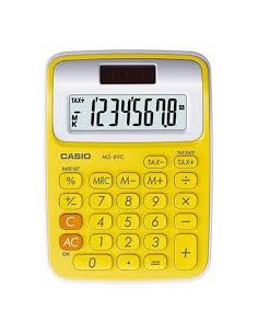 Calculadora Casio MS-6VC-YW 8 dígitos solar y pilas-Amarilla