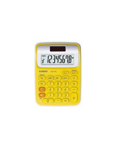 Calculadora Casio MS-6VC-YW 8 dígitos solar y pilas-Amarilla
