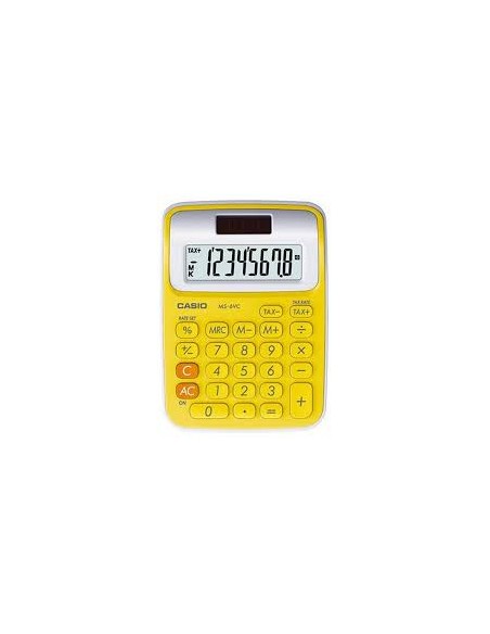 Calculadora Casio MS-6VC-YW 8 dígitos solar y pilas-Amarilla