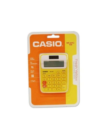 Calculadora Casio MS-6VC-YW 8 dígitos solar y pilas-Amarilla