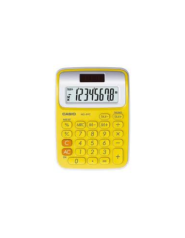 Calculadora Casio MS-6VC-YW 8 dígitos solar y pilas-Amarilla