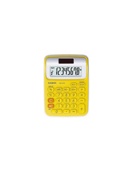 Calculadora Casio MS-6VC-YW 8 dígitos solar y pilas-Amarilla