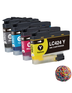 4 Tintas Compatible Brother LC-424 PACK 4 Cartuchos de Tinta LC424 para Brother DCP-J1200DW / DCP-J1200W
