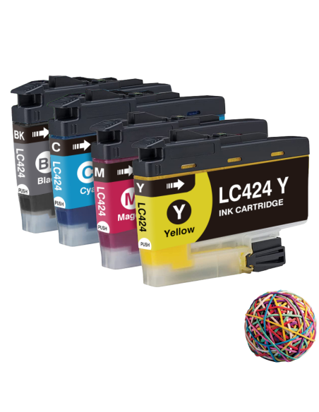 4 Tintas Compatible Brother LC-424 PACK 4 Cartuchos de Tinta LC424 para Brother DCP-J1200DW / DCP-J1200W