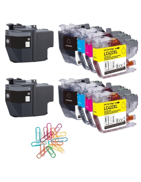 10 tintas compatibles Brother LC-422XL LC422XL  MFC-J5340DW, MFC-J5345DW, MFC-J5740DW, MFC-J6540DW, MFC-J6940DW