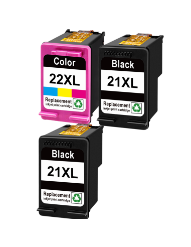 3 tintas comp. 2 HP 21XL + HP 22XL