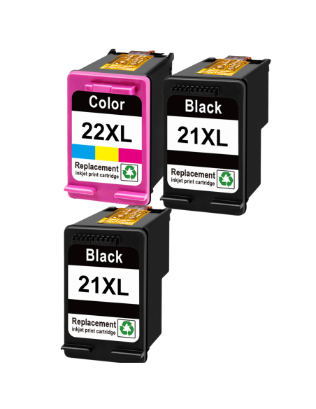 3 tintas comp. 2 HP 21XL + HP 22XL