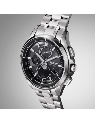 radio-control titanio solar  hombre Citizen Attesa Moon Phase BY1001-66E 41.5mm 100m