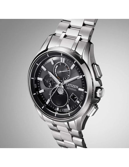 radio-control titanio solar  hombre Citizen Attesa Moon Phase BY1001-66E 41.5mm 100m