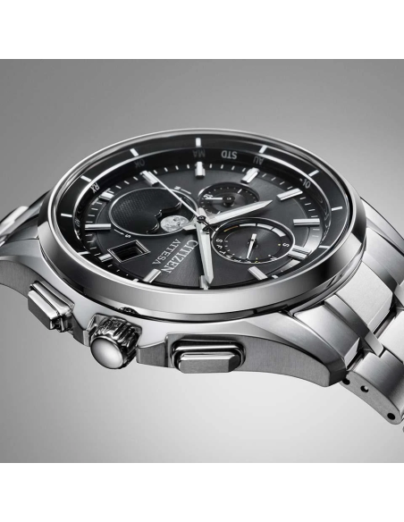 radio-control titanio solar  hombre Citizen Attesa Moon Phase BY1001-66E 41.5mm 100m