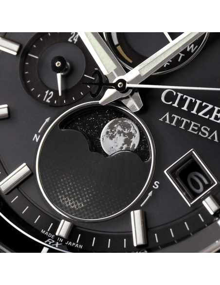 radio-control titanio solar  hombre Citizen Attesa Moon Phase BY1001-66E 41.5mm 100m