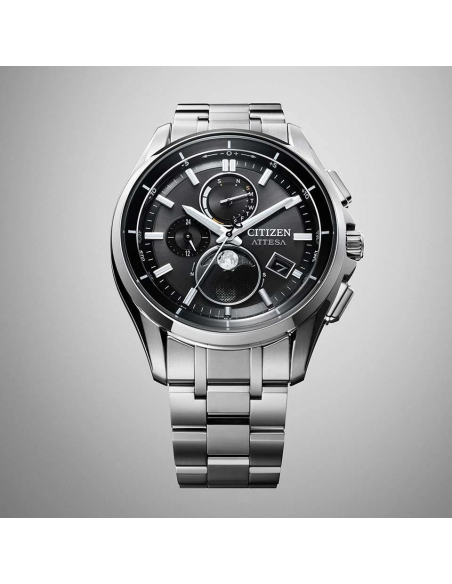 radio-control titanio solar  hombre Citizen Attesa Moon Phase BY1001-66E 41.5mm 100m