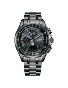 reloj radio-control solar Titanio Citizen Attesa Moon Phase BY1006-62E DLC (Diamond-Like Carbon) 41.5mm