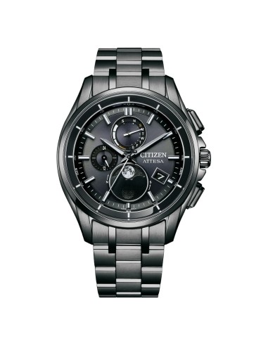reloj radio-control solar Titanio Citizen Attesa Moon Phase BY1006-62E DLC (Diamond-Like Carbon) 41.5mm