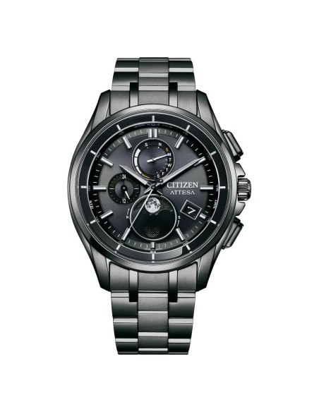 reloj radio-control solar Titanio Citizen Attesa Moon Phase BY1006-62E DLC (Diamond-Like Carbon) 41.5mm