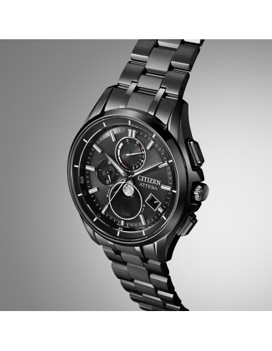 reloj radio-control solar Titanio Citizen Attesa Moon Phase BY1006-62E DLC (Diamond-Like Carbon) 41.5mm