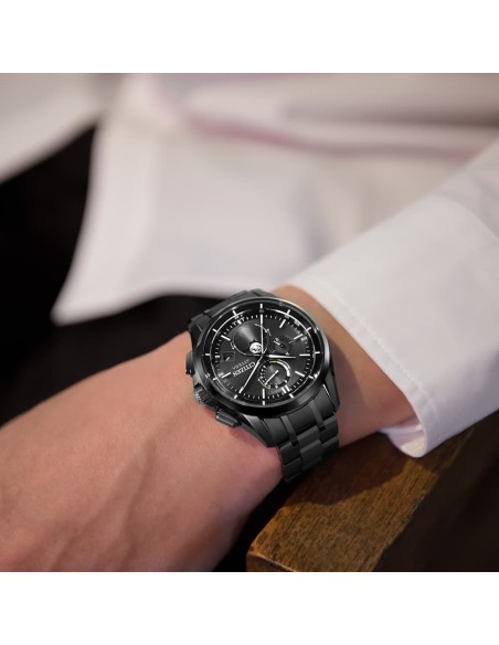 reloj radio-control solar Titanio Citizen Attesa Moon Phase BY1006-62E DLC (Diamond-Like Carbon) 41.5mm