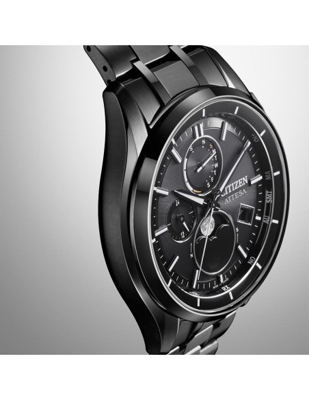 reloj radio-control solar Titanio Citizen Attesa Moon Phase BY1006-62E DLC (Diamond-Like Carbon) 41.5mm