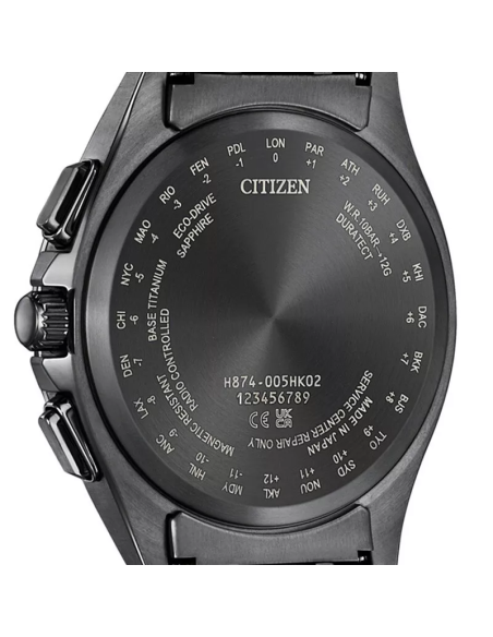 reloj radio-control solar Titanio Citizen Attesa Moon Phase BY1006-62E DLC (Diamond-Like Carbon) 41.5mm