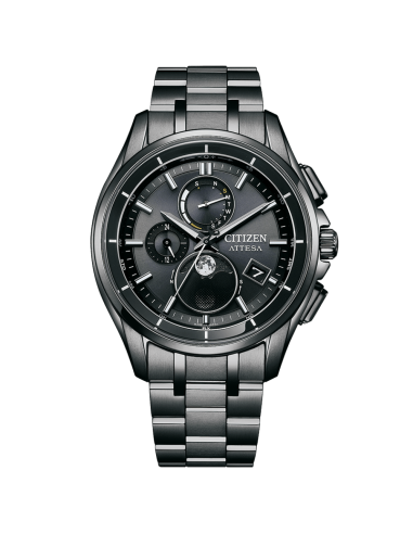 reloj radio-control solar Titanio Citizen Attesa Moon Phase BY1006-62E DLC (Diamond-Like Carbon) 41.5mm