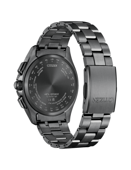 reloj radio-control solar Titanio Citizen Attesa Moon Phase BY1006-62E DLC (Diamond-Like Carbon) 41.5mm