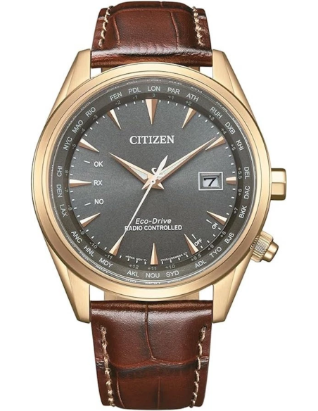 Citizen Eco-Drive CB0273-11H | Reloj Hombre Radio-Controlado | Acero Oro Rosa y Correa de Piel | Cristal Zafiro