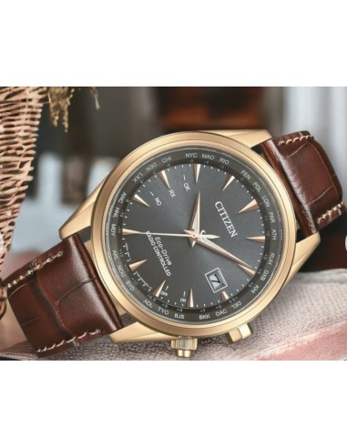 Citizen Eco-Drive CB0273-11H | Reloj Hombre Radio-Controlado | Acero Oro Rosa y Correa de Piel | Cristal Zafiro