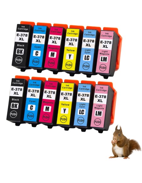 6 Tintas compatibles T379 378XL con Epson Expression Photo XP-8000 XP-8005  XP-8500 XP-8505 , HD XP-15000