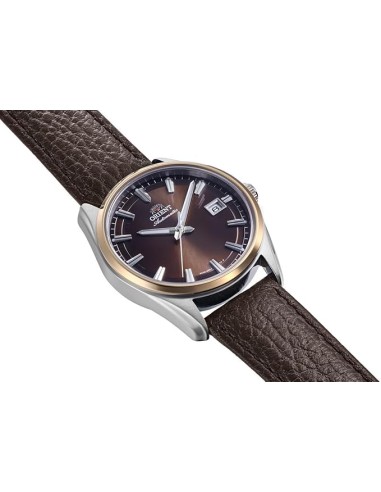 automático hombre Orient Stretto Date RA-AC0R03Y Chocolate / Rose Gold  38,5mm 50m WR cristal de zafiro