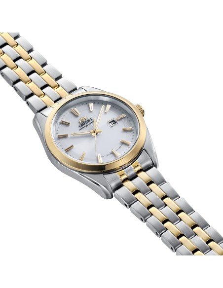 solar mujer Orient Contemporary RA-WG0601S 32,1mm cristal de zafiro correa de acero