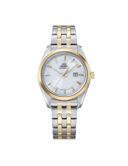 solar mujer Orient Contemporary RA-WG0601S 32,1mm cristal de zafiro correa de acero