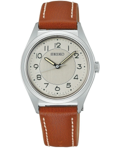 reloj mujer Seiko Selection The Steady Ivory SSEH031 JDM  31mm correa de cuero