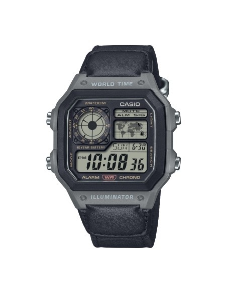 Casio Sports Casino Royale AE-1200WHUB-8A  100m WR Hora Mundial 45 × 42.1 × 12.5
