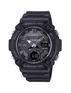 Casio AEQ-120W-1B 53.3 × 52.2 × 16.8 mm 100m WR Hora Mundial 10 años batería 3 alarmas