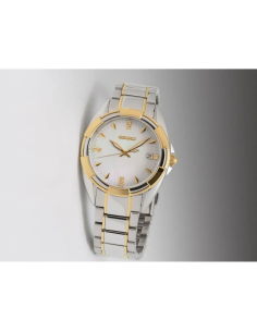 Seiko Ladies SKK886 | Two-Tone Diamond & Mother of Pearl 33.6mm cristal de zafiro 2