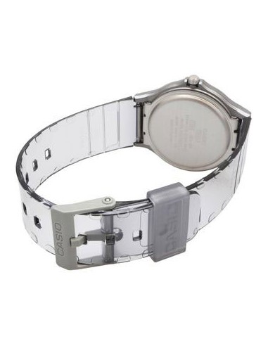 Reloj unisex clásico vintage Casio MQ-24S-8B correa translúcida