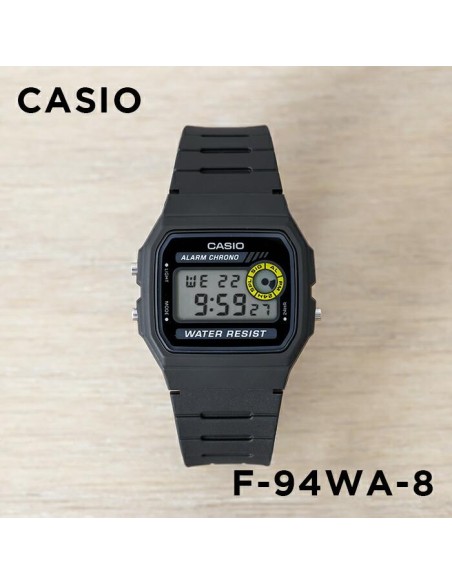 reloj clásico digital Casio F-94WA-8HDG 38,2 × 33,2 × 8,5 mm 7 años batería