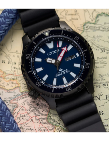 j automático buceo hombre Citizen Fugu NY0158-09L 44mm 200m WR cristal de zafiro