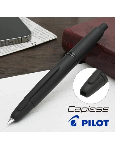 Pilot Capless "Matte Black" (FC-18SR-BM-M) Plumín de Oro Medium Nib JDM