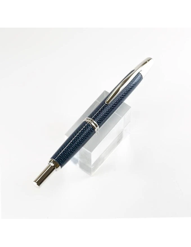 Pilot Capless (Vanishing Point) - FCN-2MR-KL-M Azul Kasuri (Blue Carbonesque) - Plumín Oro 18K