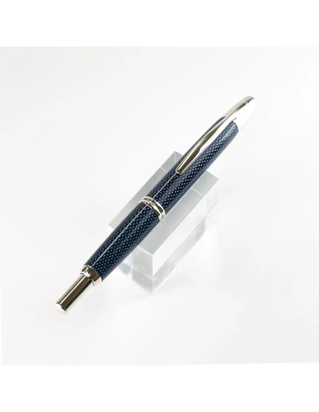 Pilot Capless (Vanishing Point) - FCN-2MR-KL-M Azul Kasuri (Blue Carbonesque) - Plumín Oro 18K