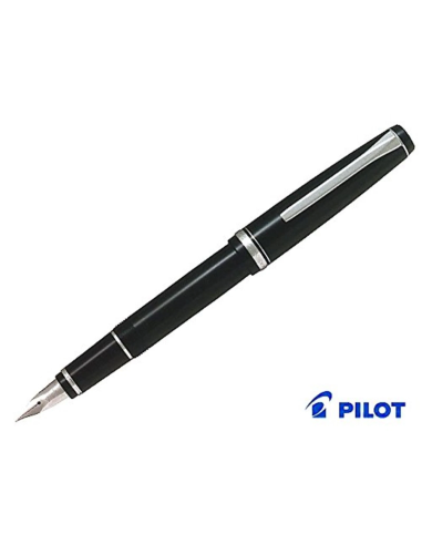 Pluma Estilográfica Pilot Metal Falcon (Elabo) FE-18SR-B-SM - Negro Plumín de Oro 14K Soft Medium