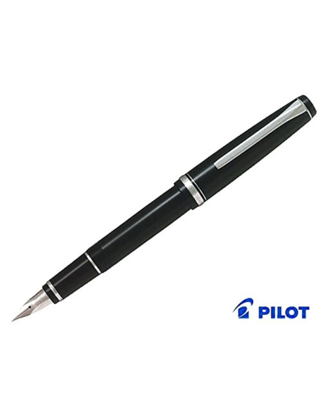 Pluma Estilográfica Pilot Metal Falcon (Elabo) FE-18SR-B-SM - Negro Plumín de Oro 14K Soft Medium